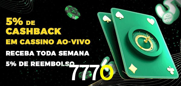 Promoções do cassino ao Vivo 777O